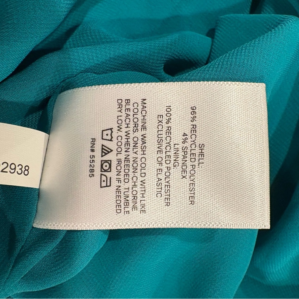 Express Turquoise One-Shoulder Blouse - Picture 6 of 6